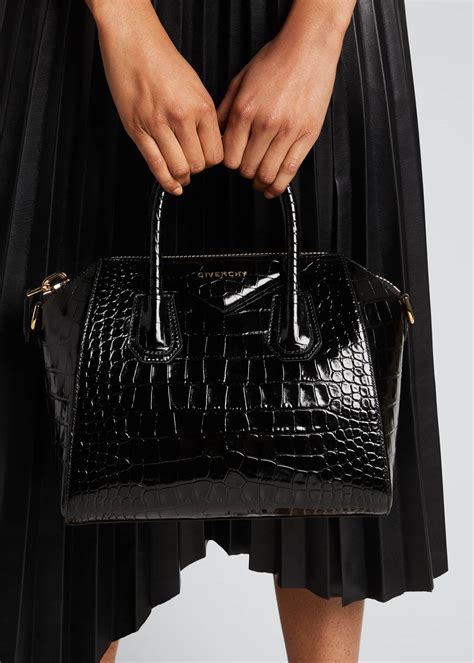 givenchy antigona croc embossed small|Mini Antigona bag in crocodile effect leather .